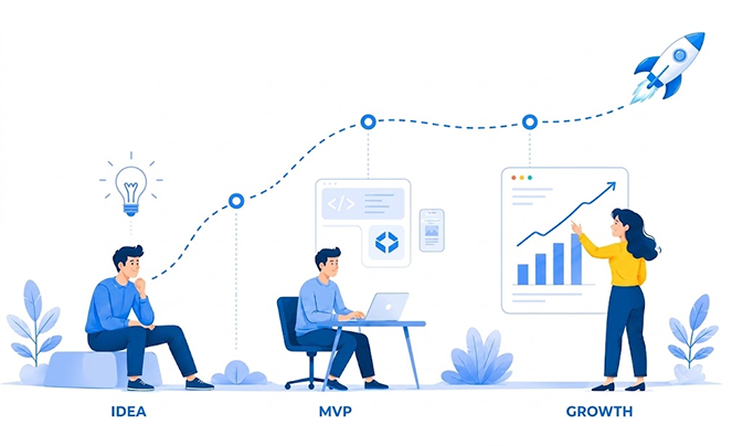 Startup growth illustration